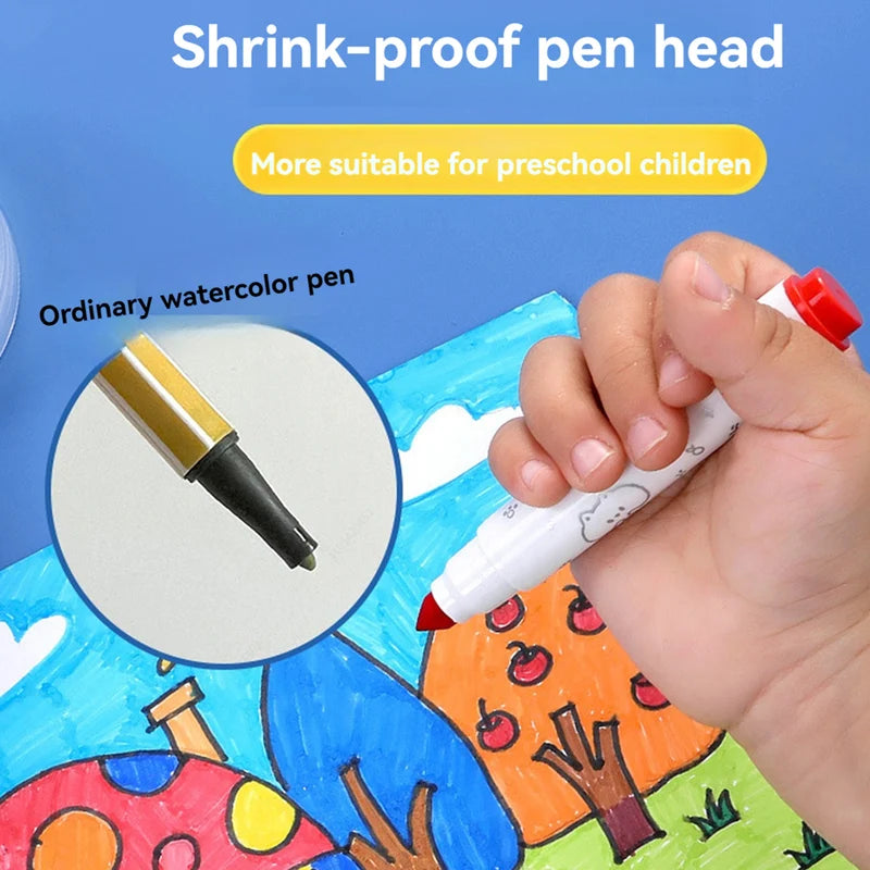 Kids Watercolor Paint Pen Set - Washable Non-Toxic Art Supplies for Drawing and Crafting