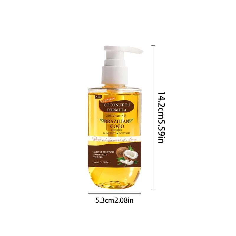 Organic Coconut Oil for Skin - Deep Moisturizing & Nourishing Body Oil, Natural Body Butter Alternative, Non-Greasy
