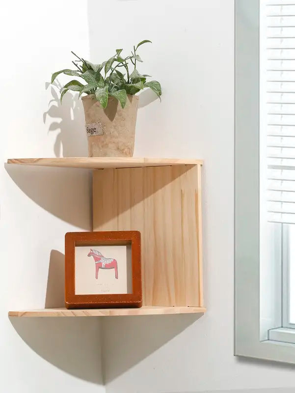 2/4-Tier Wall Corner Shelves Set Floating Storage Racks for Kitchen Living Room