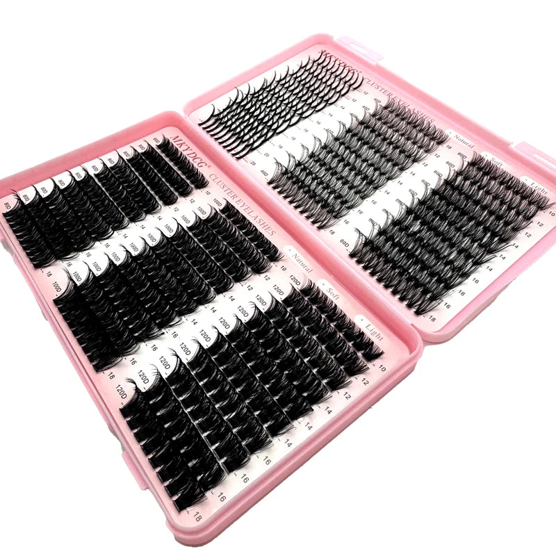 Cluster Eyelashes with Lash Spikes - Wispy Fluffy Fake Eyelash Clusters for Makeup