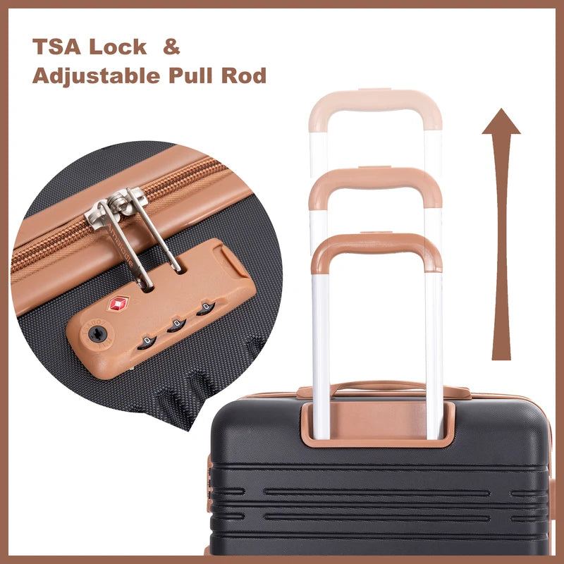 6-Piece Luggage Set with Spinner Wheels TSA Lock Hardcase Travel Suitcases