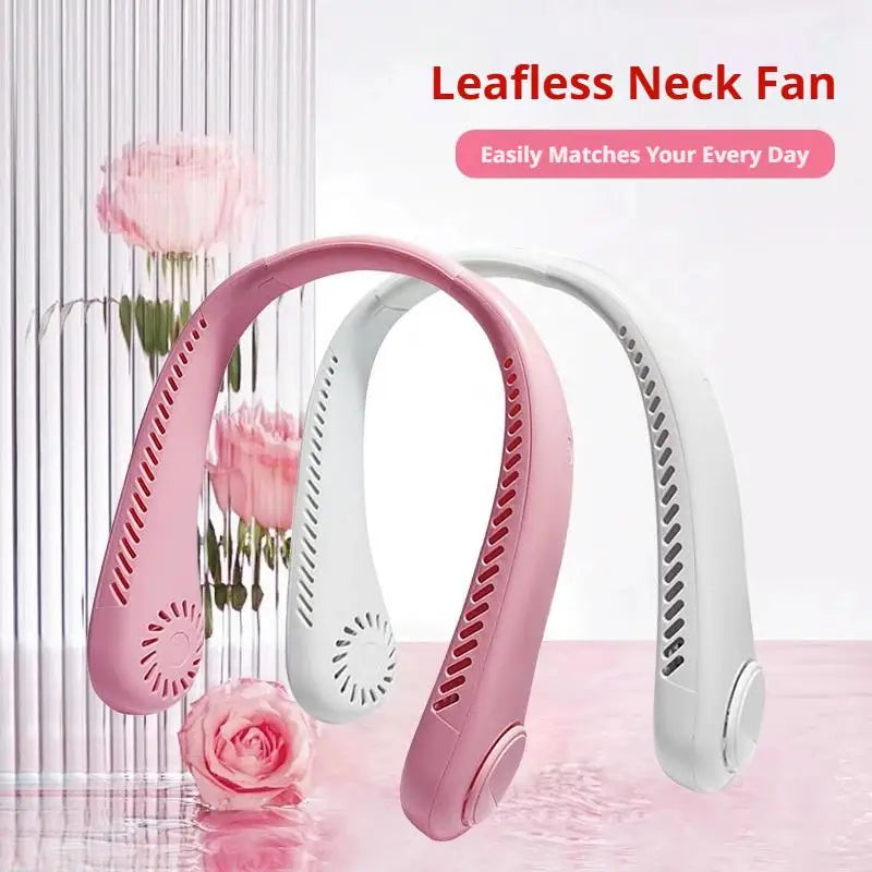 Portable Bladeless Neck Fan with 5-Speed Rechargeable Personal Cooling