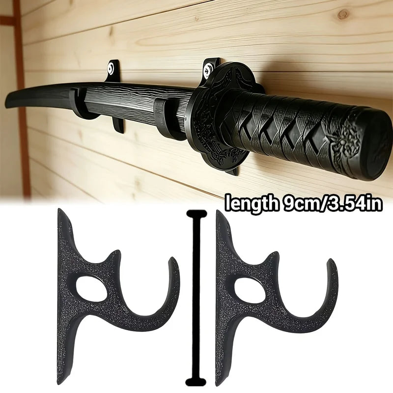 3D Printed Wall Mount Sword Holder Set - Multi-Purpose Wall Hanging Rack Decor Storage Hook