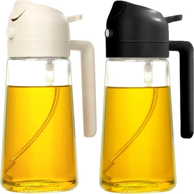 16oz Glass Oil Sprayer and Dispenser Bottle for Cooking Kitchen