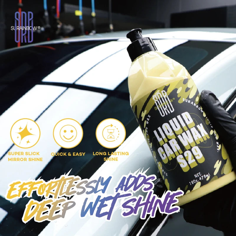 Liquid Car Wax with Carnauba Shine - All Colors, Superior Protection for All Paints
