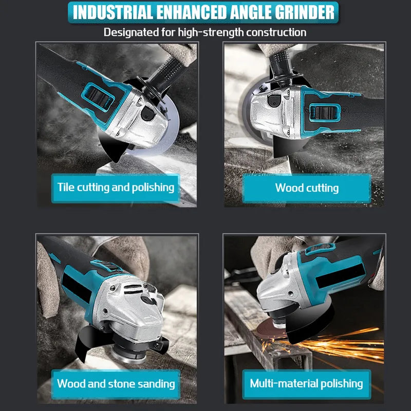 125mm Brushless Cordless Angle Grinder with Variable Speed for Makita 18V Battery