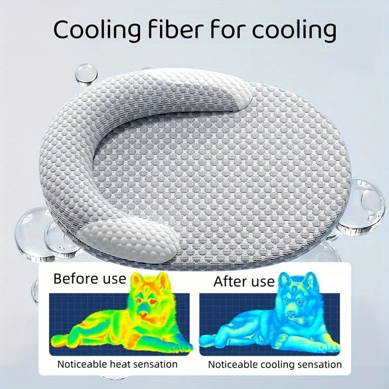 Summer Cooling Pet Mat with Ice Silk Fabric & Breathable Design for Dogs & Cats