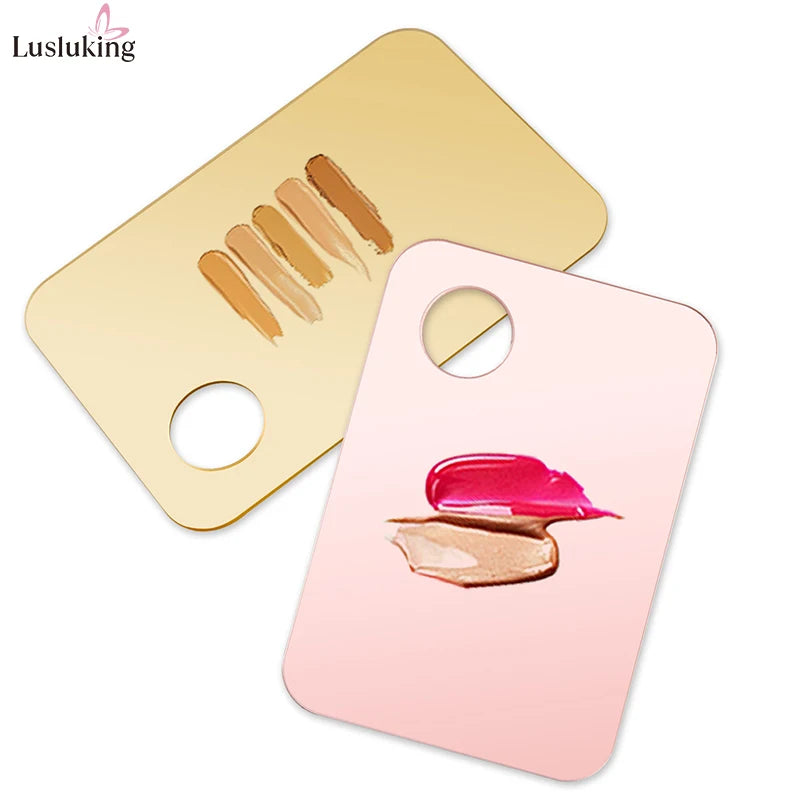 Makeup Mixing Palette Set with Stainless Steel Spatula - Multi-Color Acrylic Art Tools