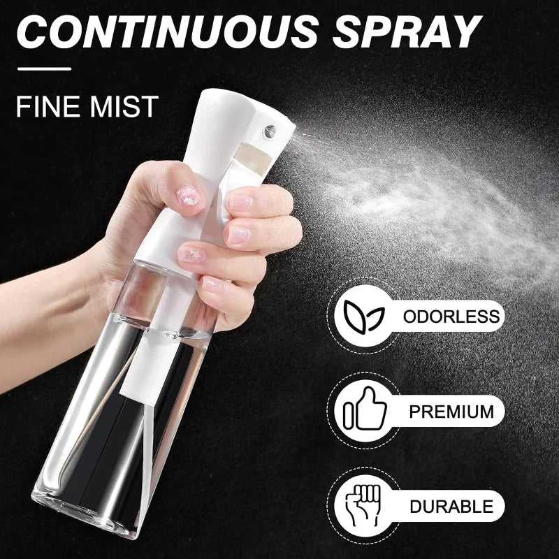 300ML Continuous Spray Bottle for Hair & Cleaning - Ultra Fine Water Mister