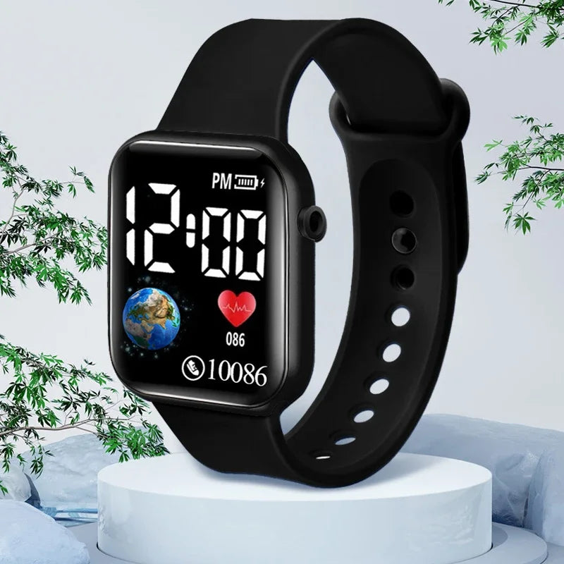 Kids LED Digital Sports Watch with Silicone Strap - Waterproof & Light Up
