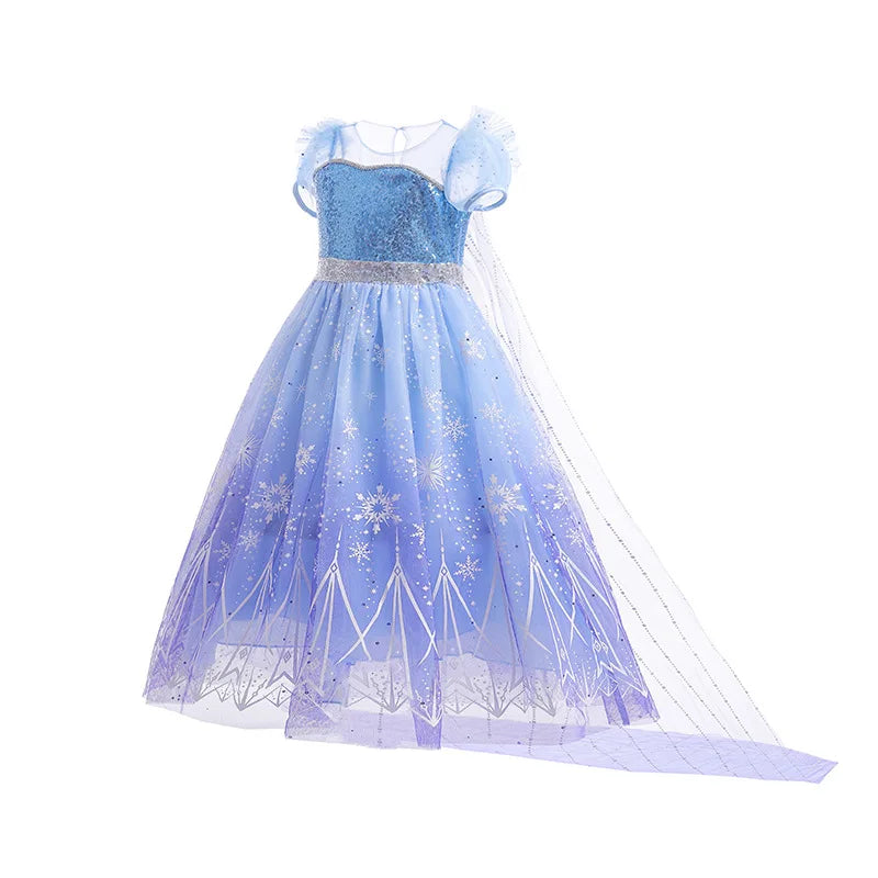 Light Up Frozen Princess Dress for Kids - Halloween Cosplay & Party Costume