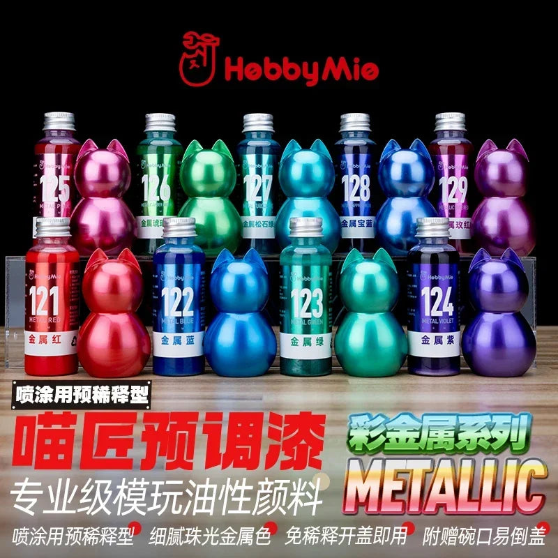 Pre-Mixed Oil-Based Metallic Paint for Model Building 50ml - DIY Hobby Tools