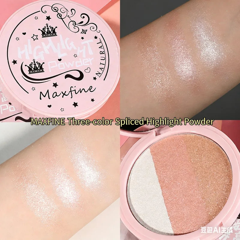 Contouring Blush Palette with Highlighter - 3 Color Face Makeup Kit