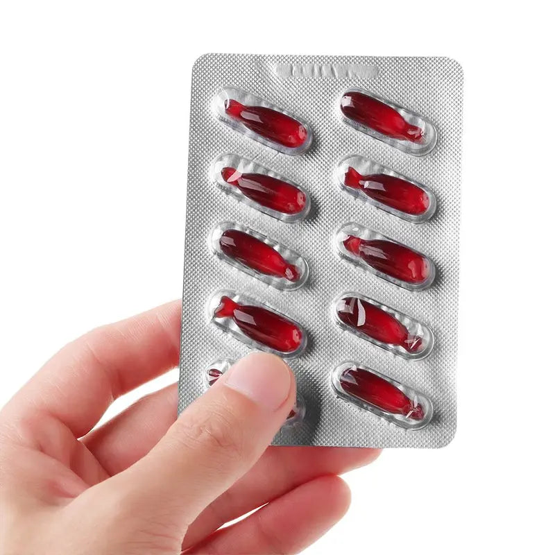 Fake Blood Capsules 10pcs Prank Toy Halloween Vampire Party Props