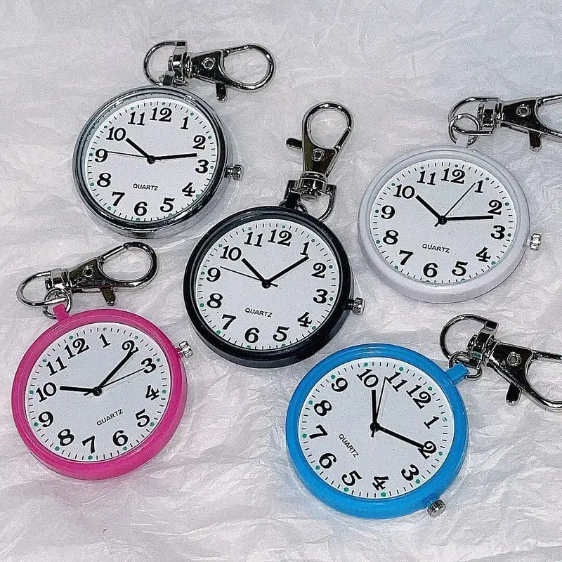 Miniature Quartz Pocket Watch with Keyring for Nurses, Doctors & Kids