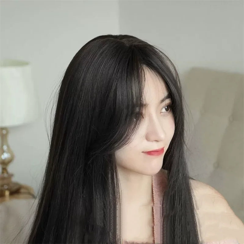 Long Straight Synthetic Wig for Women - Breathable & Comfortable Daily Use