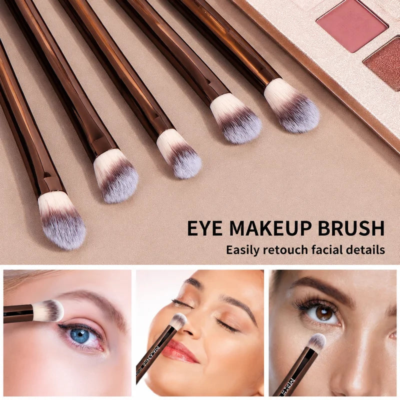 20-Piece Makeup Brush Set with Bag & Puffs, Dual-Ended Face & Eye Brushes, Soft Synthetic Bristles