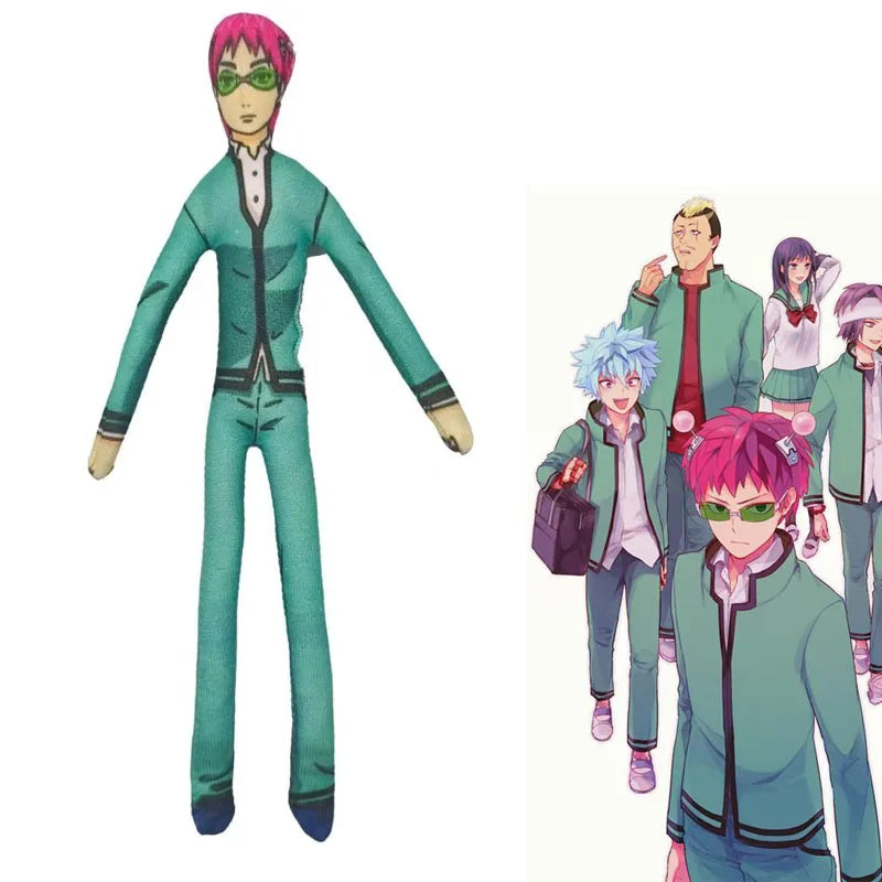 Anime Saiki Kusuo Cosplay Stuffed Doll with Movable Wire Skeleton Halloween Prop
