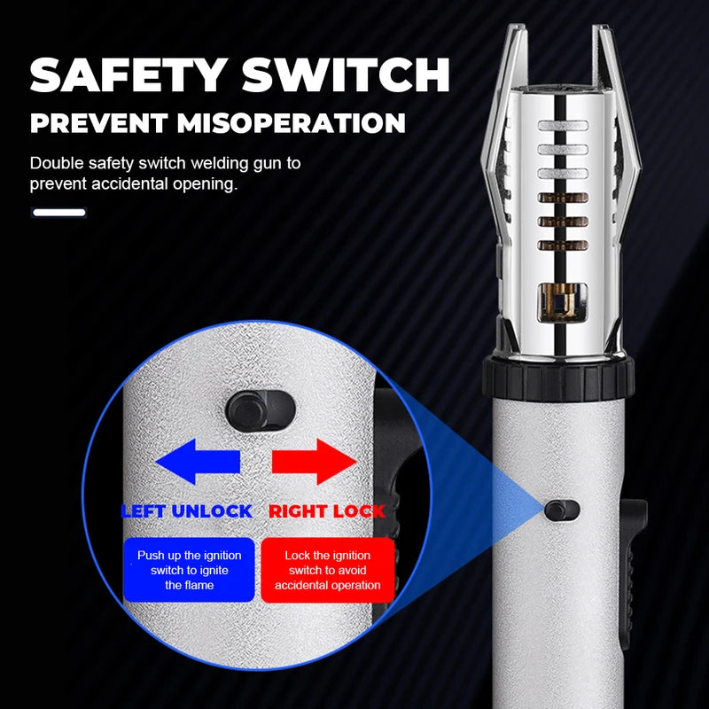 Windproof Jet Torch Lighter with Refillable Butane for BBQ Camping Kitchen