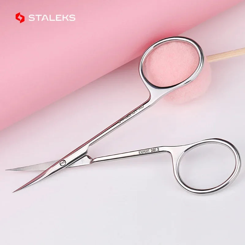 Stainless Steel Eyebrow and Nose Hair Trimming Scissors - Professional Makeup Tool