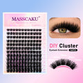 DIY 144 Cluster Mink Eyelashes Natural C/D Curl False Lash Set for Makeup