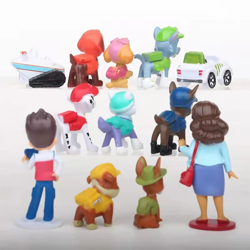 12Pcs Animal Paw Patrol Figures PVC Doll Toys for Kids - Birthday Gift