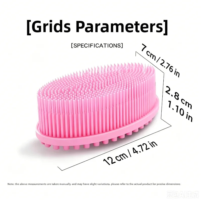 Silicone Body Scrubber Bath & Shower Sponge Exfoliating Body Brush - Multiple Colors