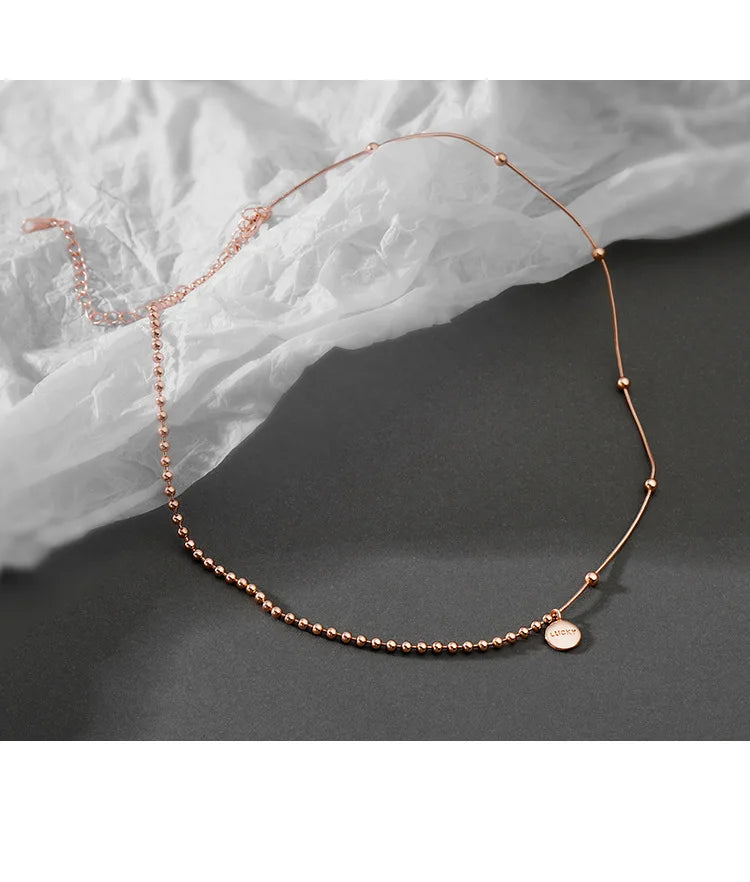 Lucky Beanie Letter Necklace for Women - Silver & Gold Variants, Short Clavicle Chain Jewelry Gift