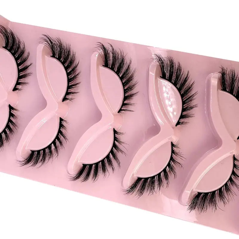 3D Cat Eye False Eyelashes Pack - Natural, Winged, Thick & Messy Ends