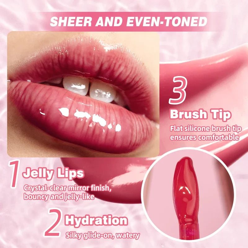 Plump Jelly Lip Gloss - Hydrating Water-Light Lip Oil for Moisturized Lips