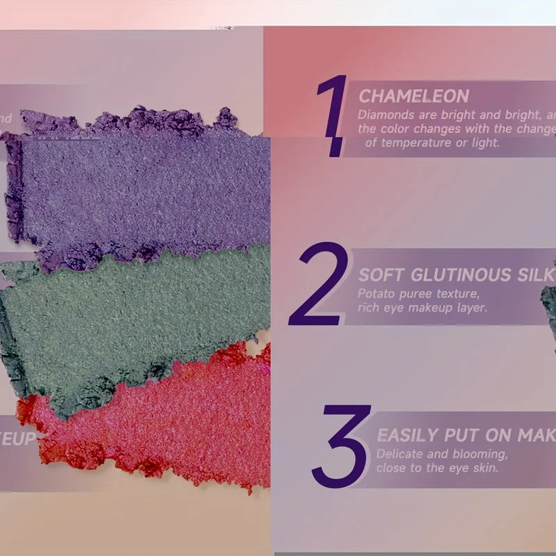 3-Color Eyeshadow Cream Set - Soft Pink, Rich Purple, Fresh Green, Luxurious Texture