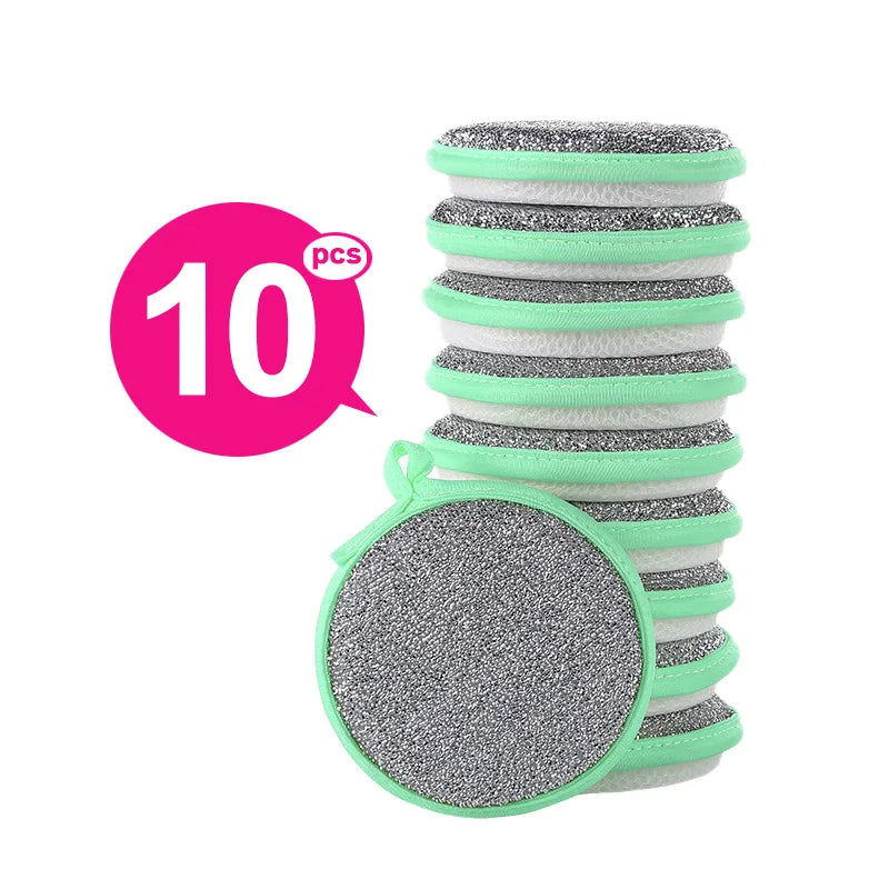 Double-Sided Dishwashing Sponge Set for Kitchen Cleaning - Reusable, Eco-Friendly, Soft & Sturdy