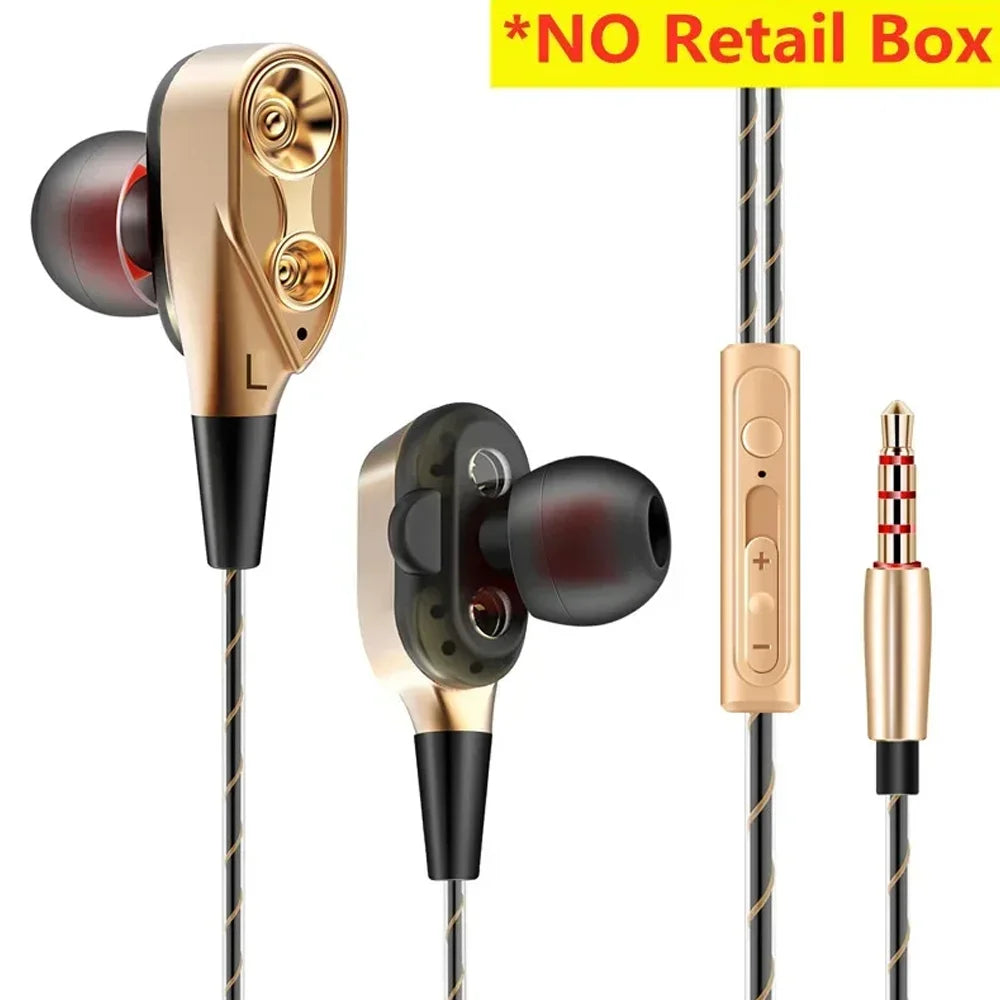 In-Ear Wired Headphones with Microphone, 6 Dynamic Drivers, HiFi Stereo Sound