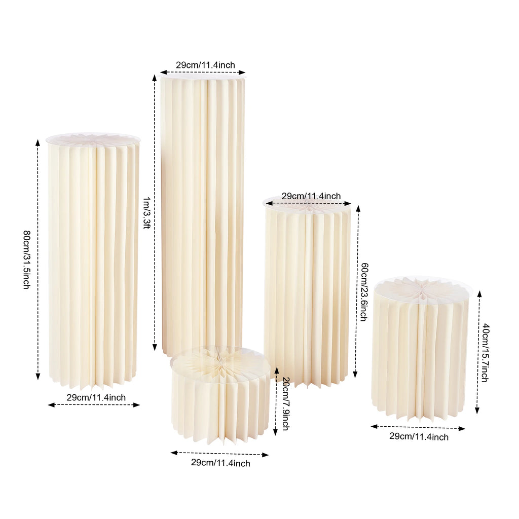 5-Piece Foldable Cardboard Flower Stand Set for Weddings & Parties, Supports 110 lbs