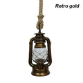 Vintage Industrial Hemp Rope Pendant Light E27 Hang Lamp for Home & Bar