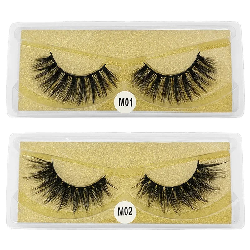 Natural Mink Eyelashes 30 Pairs Thick False Lashes Bulk Makeup