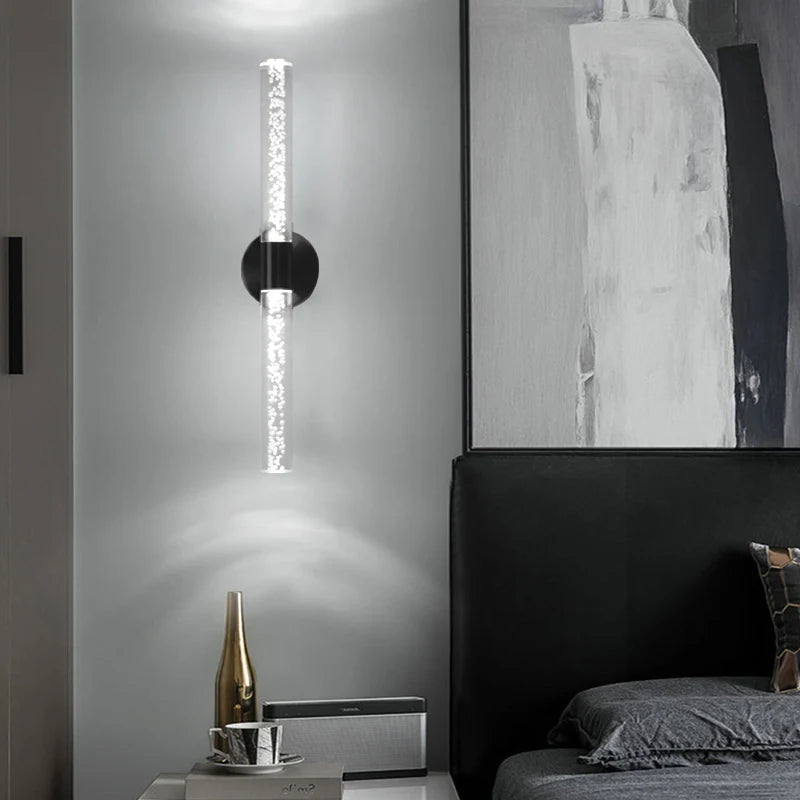 Modern Wall Lamp for Living Room & Bedroom - Nordic Style LED Wall Light with Copper & Acrylic Shade