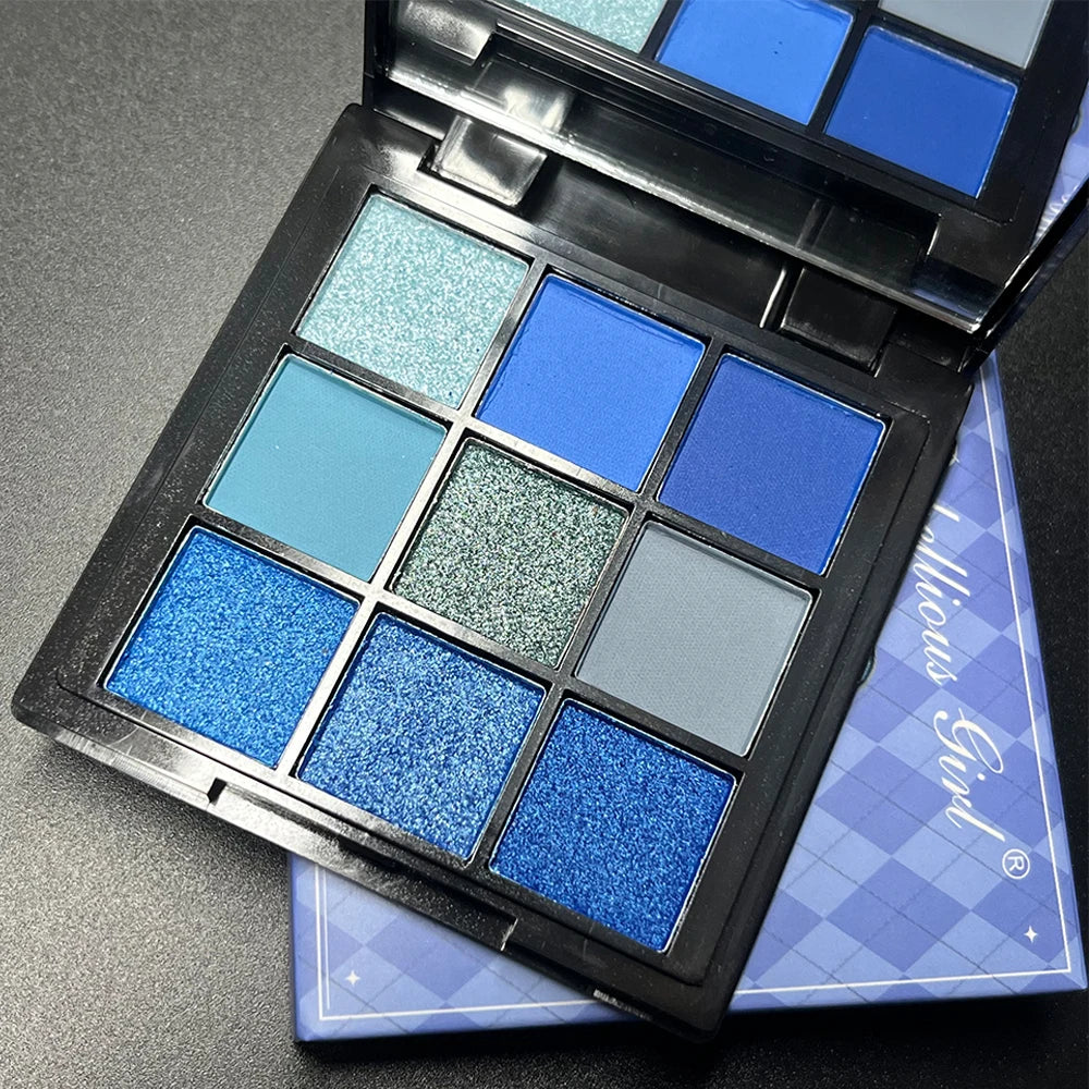 9-Color Matte Glitter Eyeshadow Palette - Waterproof Natural Finish for Festival & Party Makeup