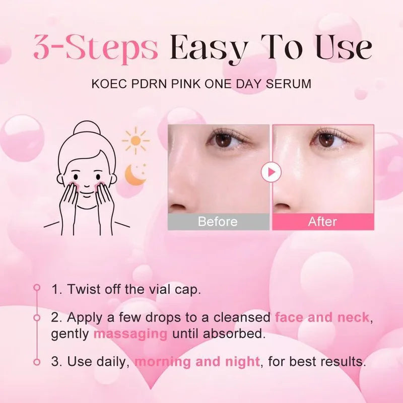 Pink One Day Facial Serum - Moisturizing, Pore Refining, Firming with Hyaluronic Acid