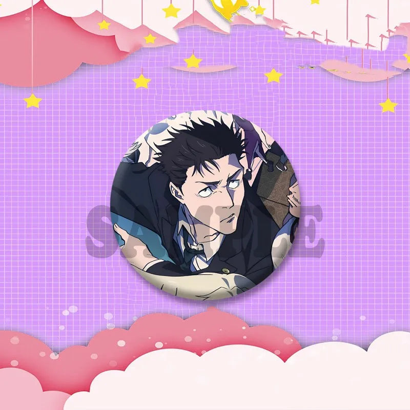 Anime Character Badge Pin Cartoon Role Playing Round Brooch for Bag Clothes Accessories