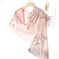 Women Silk Scarf with Floral Design - Sun Protection & Beach Wrap