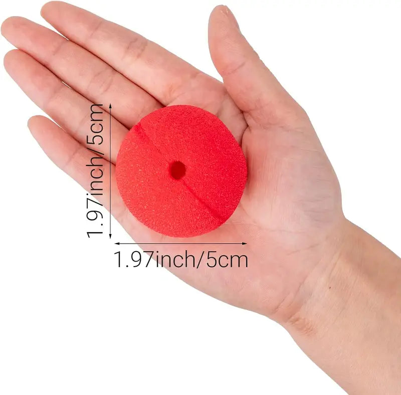 100pcs Red Clown Nose Foam Balls for Costumes Circus Party Halloween Props
