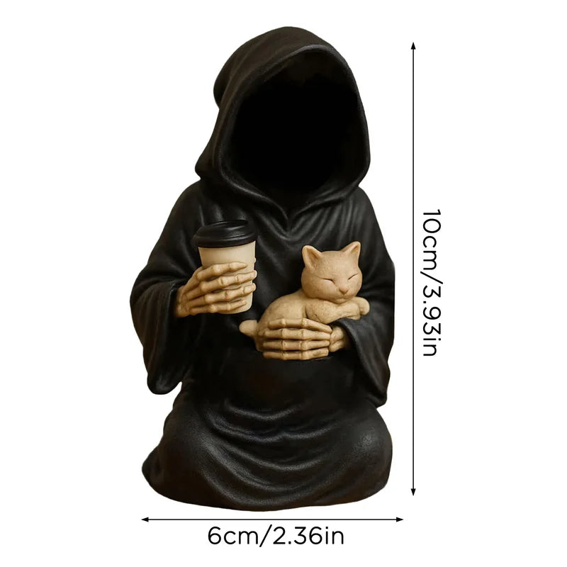 Halloween Grim Reaper Figurine Shelf Decor Gothic Fantasy Art - Multi Color