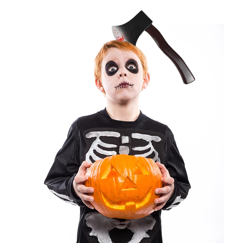 Halloween Headband with Plastic Axe Knife & Scissors - Party Costume Accessory