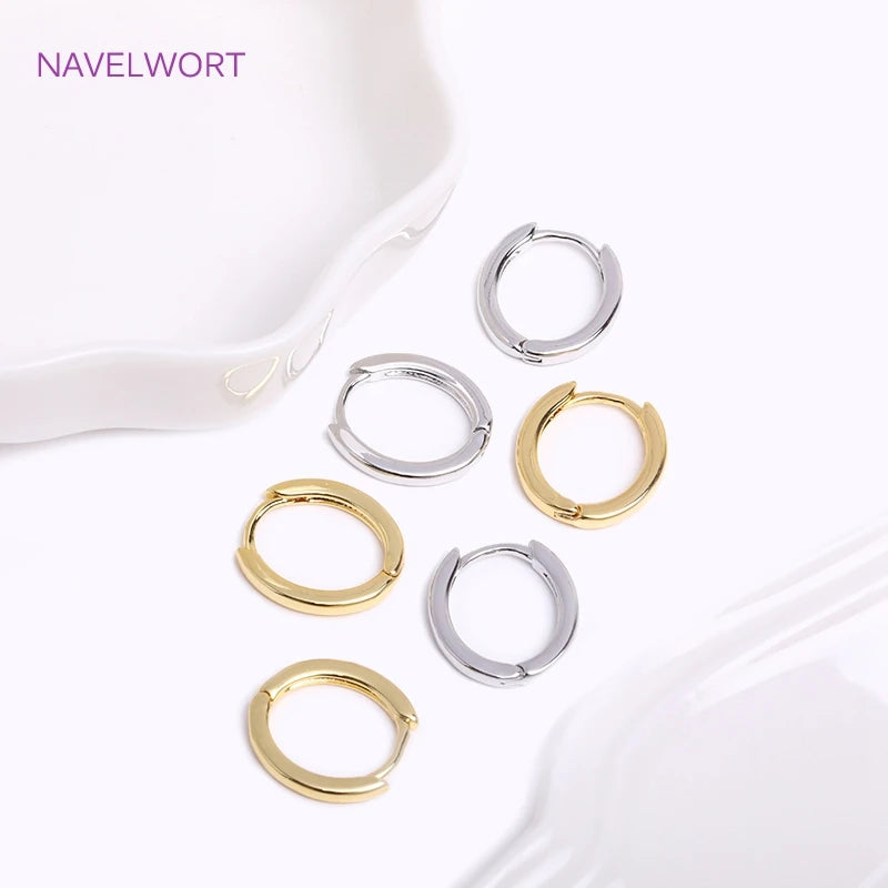 Geometric Hoop Earrings for Women - Brass Inlaid Zircon Twist Round Jewelry