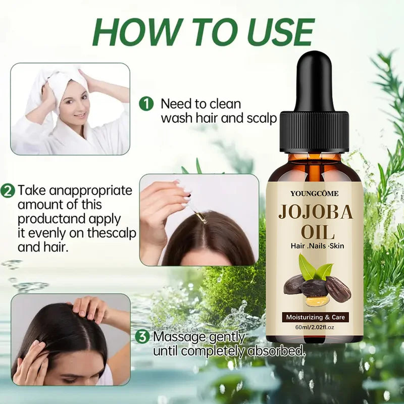 Organic Jojoba Oil - Pure Moisturizer for Face, Hair, Skin & Nails