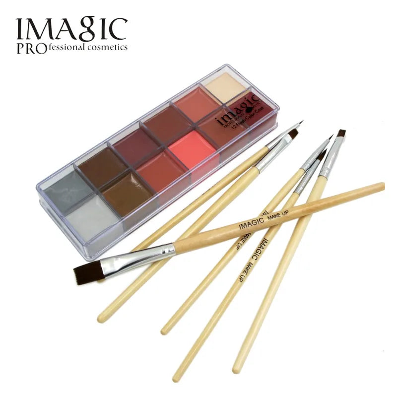 Professional Body Painting Set with 12 Colors, Skin Wax & Makeup Remover
