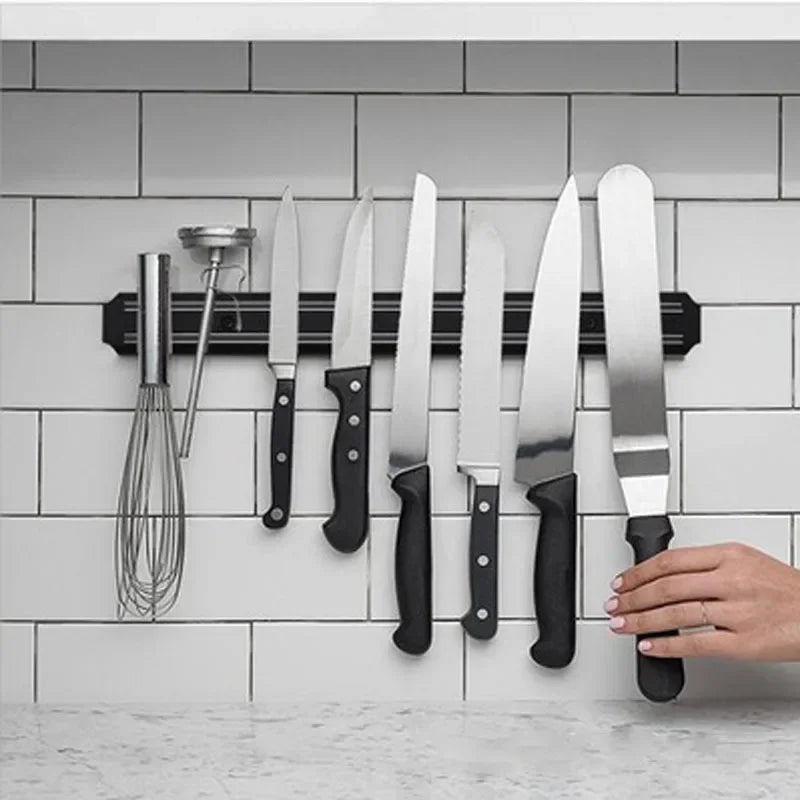 Magnetic Stainless Steel Wall-Mount Knife Holder - Kitchen Organizer