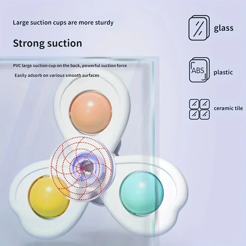 3-Pack Suction Cup Spinner Toys for Baby Bath Sensory Play & Stress Relief