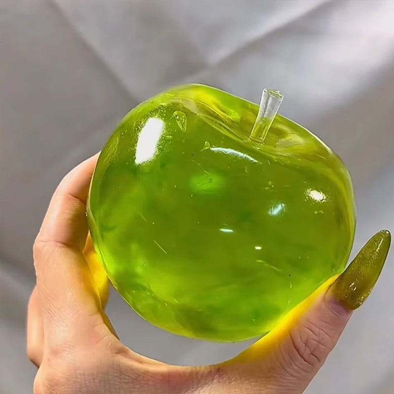 Sensory Fidget Toy Apple Maltose Squishy Decompression Toy for Relaxation - Green Pink